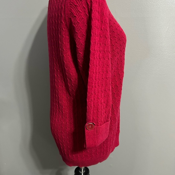 Karen Scott women’s size extra large knit sweater with 3/4 roll sleeves/ buttons - Picture 3 of 9